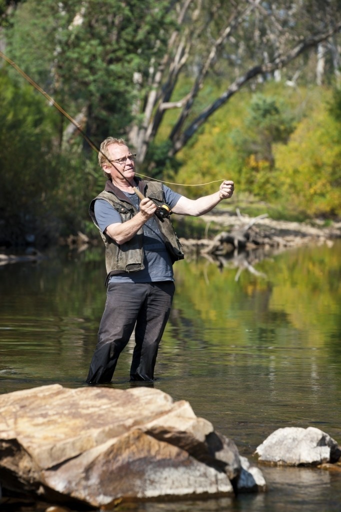 Alfred Pizzini fly fishing on the King River