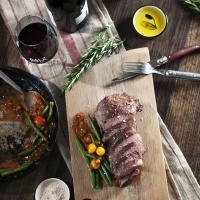 Dal Zotto Trattoria Lamb rump with tomatoes and green beans